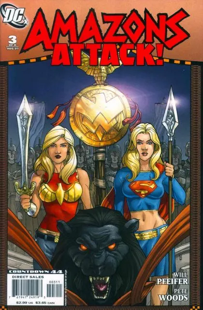 Amazons Attack, Vol. 1 #3 comic book cover, 2007