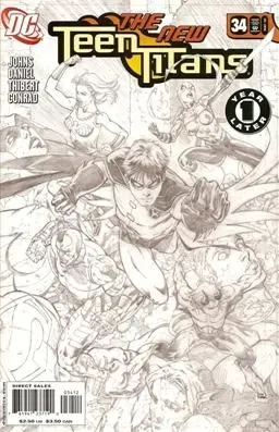 Teen Titans, Vol. 3 #34 Tony Daniel Sketch Cover comic book cover, 2006