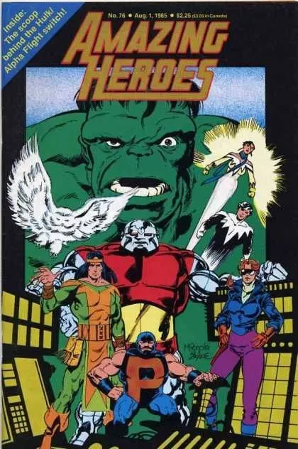 Amazing Heroes #76 comic book cover, 1985
