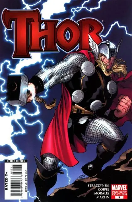 Thor, Vol. 3 #3 Ed McGuiness Variant comic book cover, 2007