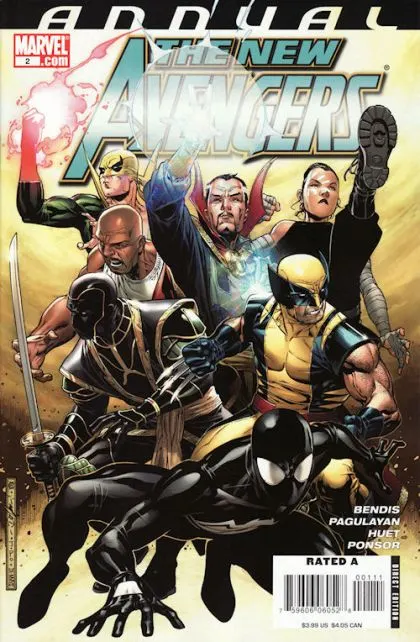 New Avengers, Vol. 1 Annual #2 Direct Edition comic book cover, 2008