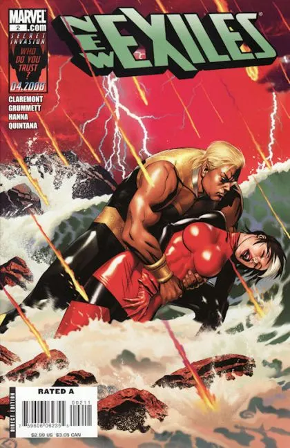 New Exiles #2 Direct Edition comic book cover, 2008
