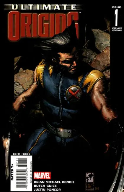 Ultimate Origins #1 Wolverine Variant comic book cover, 2008