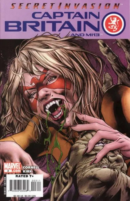 Captain Britain and MI:13 #3 comic book cover, 2008