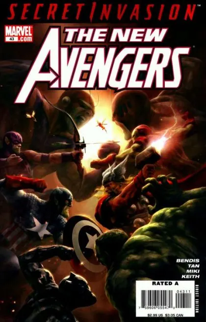 New Avengers, Vol. 1 #43 Aleksi Briclot Regular comic book cover, 2008