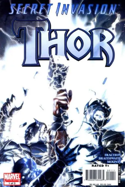 Secret Invasion: Thor #1 Gabriele Dell'Otto Regular comic book cover, 2008