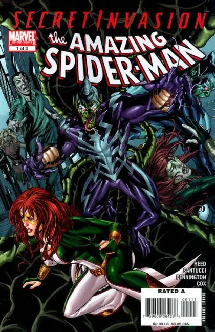 Secret Invasion: The Amazing Spider-Man #1 comic book cover, 2008