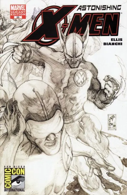 Astonishing X-Men, Vol. 3 #25 San Diego Comicon Edition 2008 - Simone Bianchi Sketch Cover comic book cover, 2008