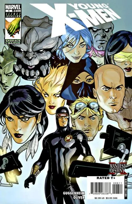 Young X-Men #6 Direct Edition comic book cover, 2008
