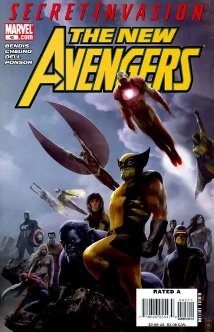 New Avengers, Vol. 1 #45 Aleksi Briclot Regular comic book cover, 2008