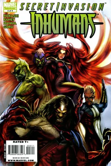 Secret Invasion: Inhumans #3 comic book cover, 2008