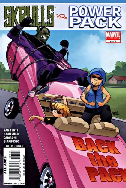 Skrulls vs. Power Pack #4 comic book cover, 2008