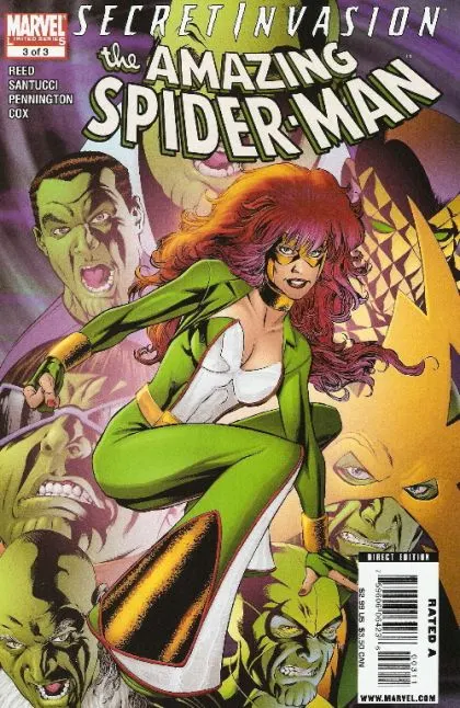 Secret Invasion: The Amazing Spider-Man #3 comic book cover, 2008