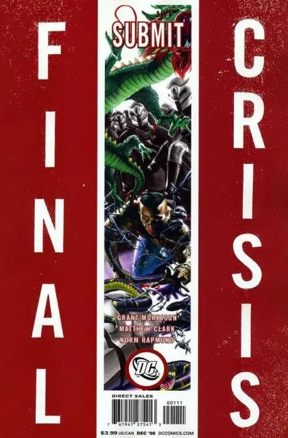 Final Crisis: Submit #1 Sliver Cover comic book cover, 2008