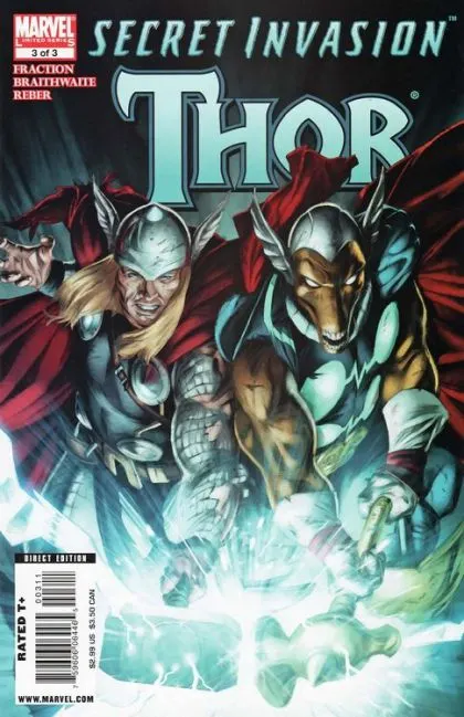 Secret Invasion: Thor #3 comic book cover, 2008