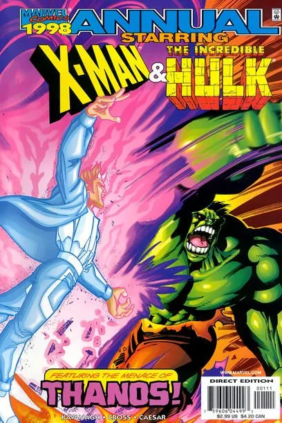 X-Man Annual #1 Direct Edition comic book cover, 1998