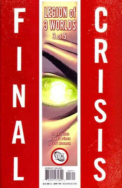 Final Crisis: Legion of Three Worlds #3 Sliver Cover comic book cover, 2009