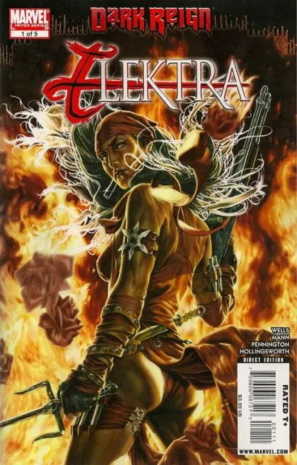 Dark Reign: Elektra #1 Lee Bermejo Regular Cover comic book cover, 2009