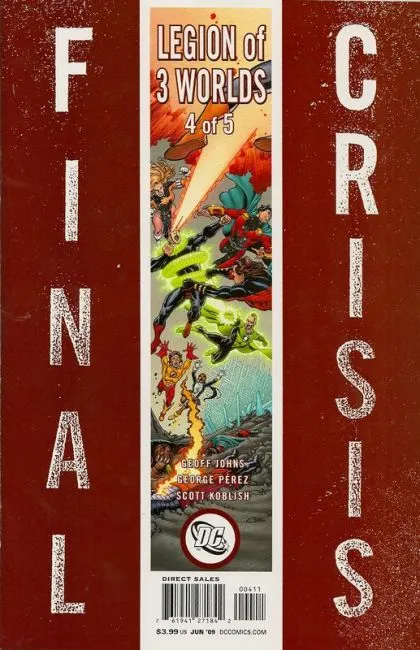 Final Crisis: Legion of Three Worlds #4 Sliver Cover comic book cover, 2009
