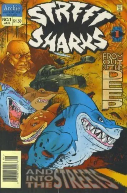 Street Sharks, Vol. 1 #1 Newsstand Edition comic book cover, 1996
