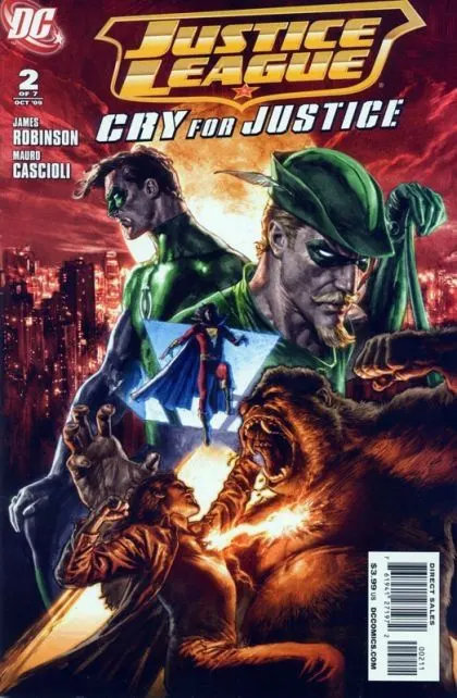 Justice League: Cry For Justice #2 Mauro Cascioli Regular comic book cover, 2009