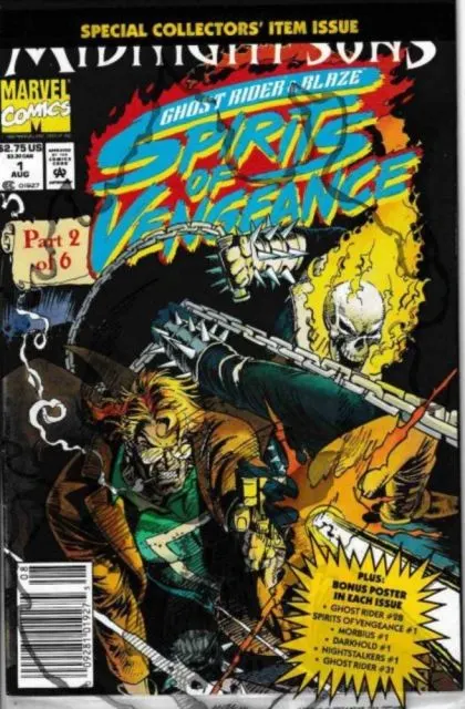 Ghost Rider / Blaze: Spirits of Vengeance #1 Newsstand Edition, Polybagged comic book cover, 1992