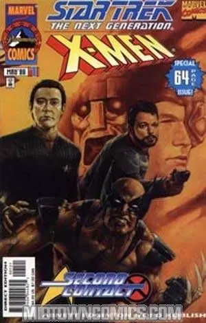 Star Trek / X-Men: Second Contact #1 Wraparound Cover Variant comic book cover, 1998