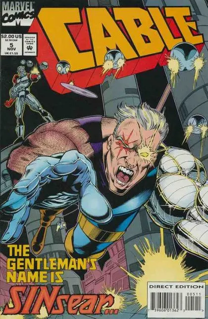 Cable, Vol. 1 #5 Direct Edition comic book cover, 1993