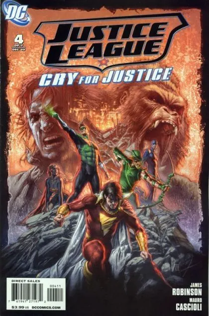 Justice League: Cry For Justice #4 comic book cover, 2009