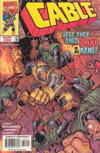 Cable, Vol. 1 #58 Direct Edition comic book cover, 1998