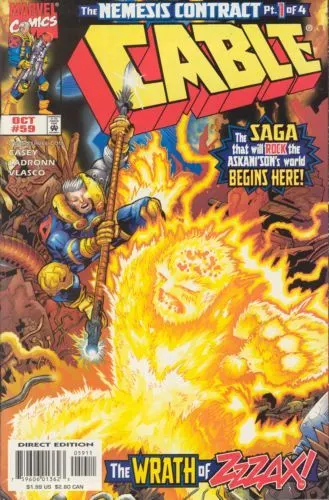 Cable, Vol. 1 #59 Direct Edition comic book cover, 1998