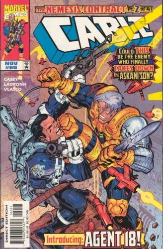 Cable, Vol. 1 #60 Direct Edition comic book cover, 1998