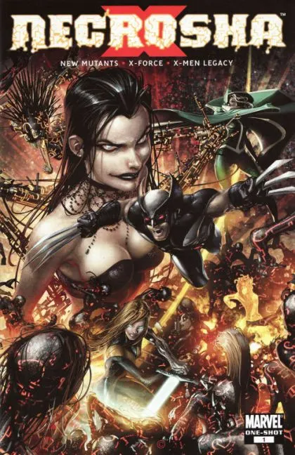 X Necrosha #1 Clayton Crain Regular comic book cover, 2009
