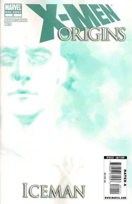 X-Men Origins: Iceman #1 Direct Edition comic book cover, 2010