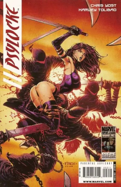 Psylocke, Vol. 1 #2 comic book cover, 2010