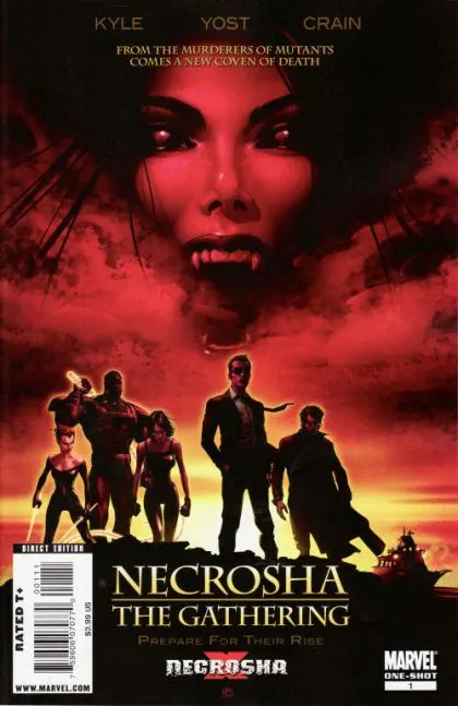 X Necrosha: The Gathering #1 comic book cover, 2010