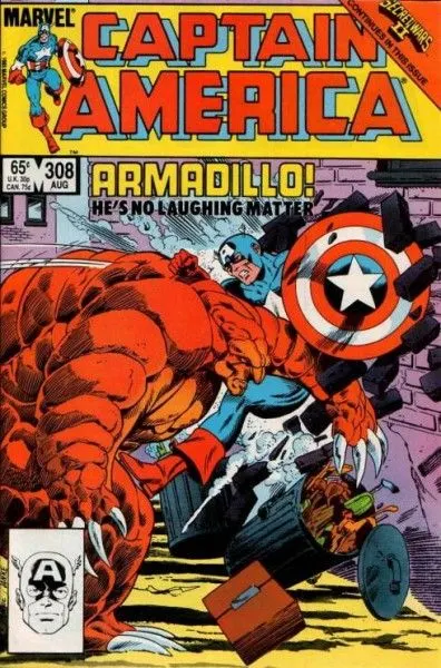 Captain America, Vol. 1 #308 Direct Edition comic book cover, 1985