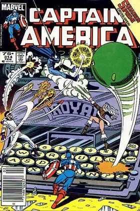 Captain America, Vol. 1 #314 Newsstand Edition comic book cover, 1986