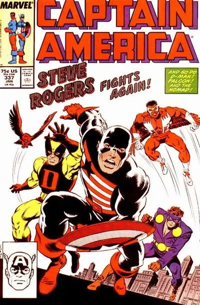 Captain America, Vol. 1 #337 Direct Edition comic book cover, 1988
