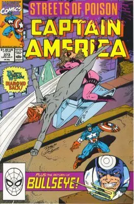 Captain America, Vol. 1 #373 Direct Edition comic book cover, 1990