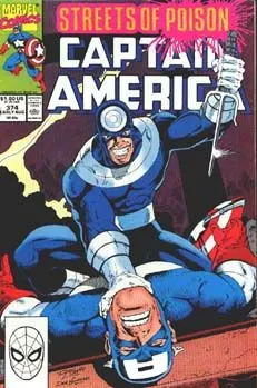 Captain America, Vol. 1 #374 Direct Edition comic book cover, 1990