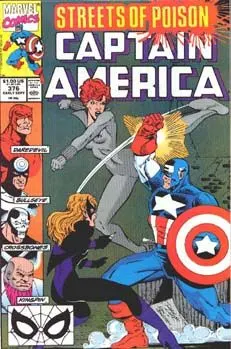 Captain America, Vol. 1 #376 Direct Edition comic book cover, 1990