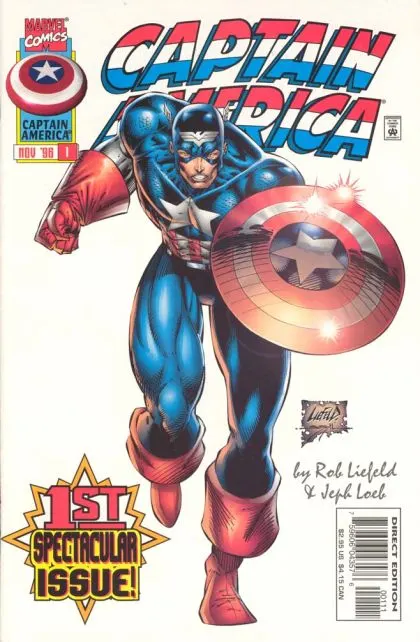 Captain America, Vol. 2 #1 Direct Edition comic book cover, 1996