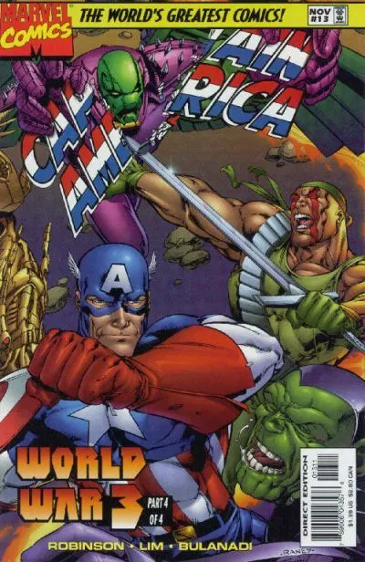 Captain America, Vol. 2 #13 Direct Edition comic book cover, 1997