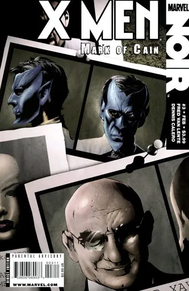 X-Men Noir: Mark of Cain #3 Dennis Calero Regular Cover comic book cover, 2010