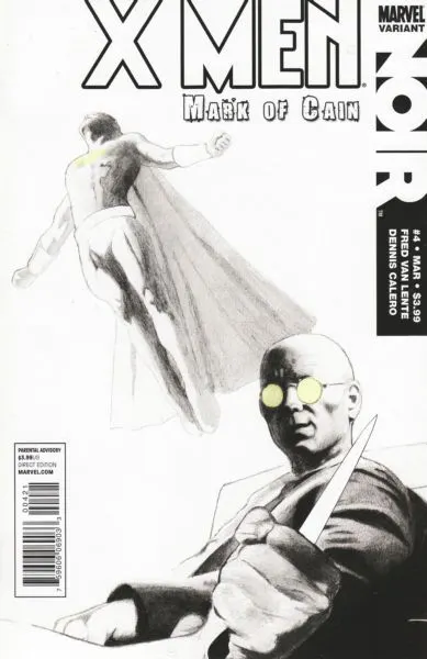 X-Men Noir: Mark of Cain #4 Dennis Calero Variant Cover comic book cover, 2010