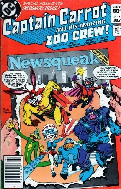 Captain Carrot #17 Newsstand Edition comic book cover, 1983