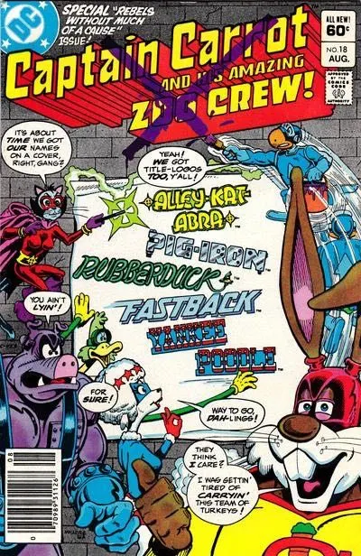Captain Carrot #18 Newsstand Edition comic book cover, 1983