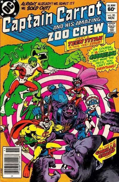 Captain Carrot #20 Newsstand Edition comic book cover, 1983