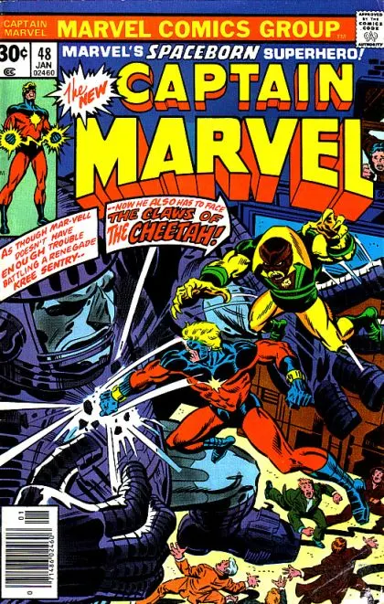 Captain Marvel, Vol. 1 #48 Newsstand Edition comic book cover, 1977